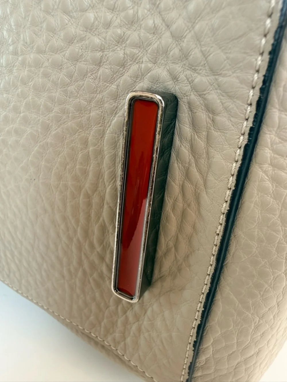 Christian Louboutin Taupe Studded Dome Satchel